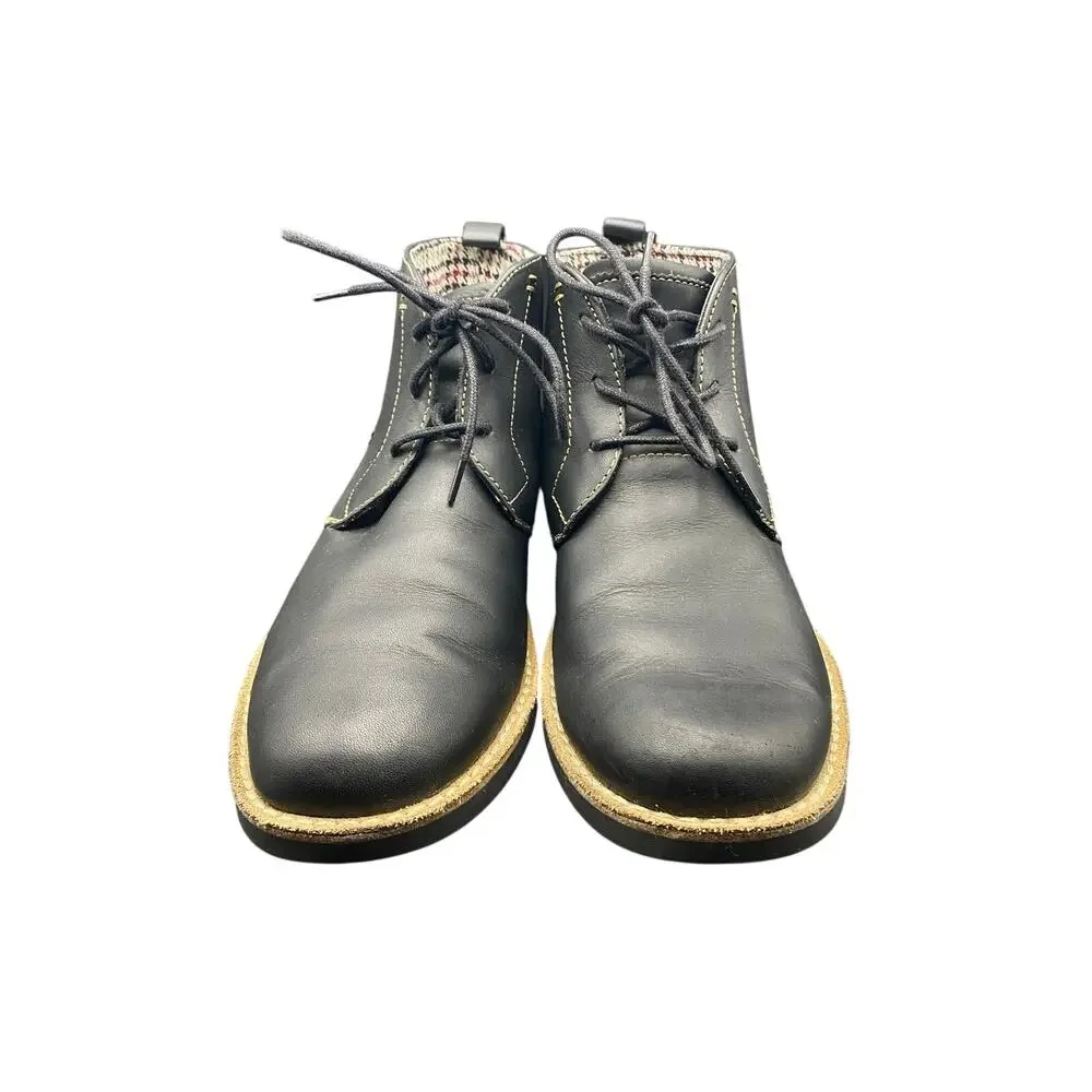 Original Penguin Black Leather Chukka Boots Men's US-8 UK 7